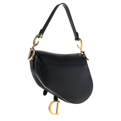 Christian Dior Grained Calfskin Saddle Bag Black 3 of 11