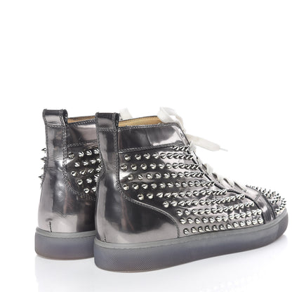 Christian Louboutin Specchio Mens Louis Spikes Flat Sneakers 43.5 Silver 4 of 13