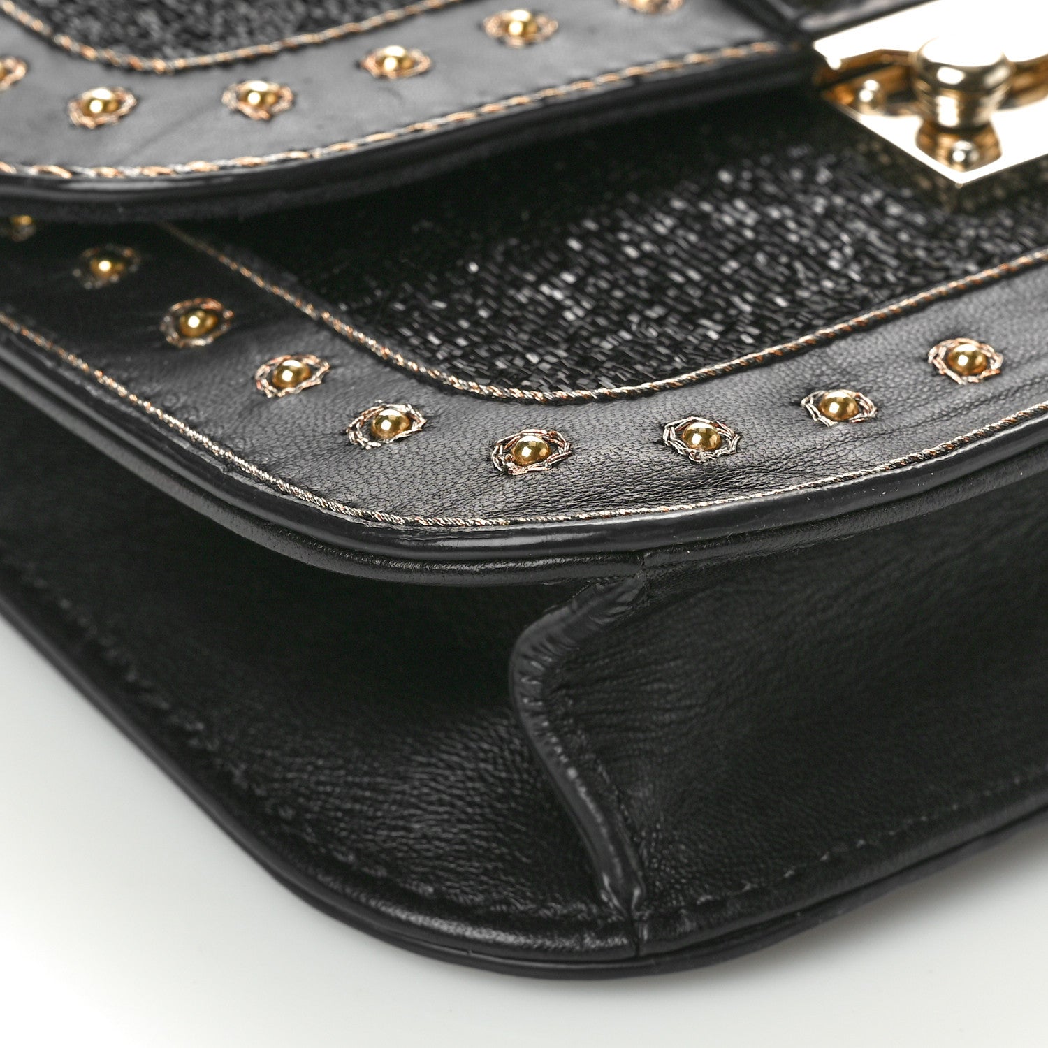 Valentino Garavani Vitello Embellished Mini Glam Lock Flap Black 8 of 9