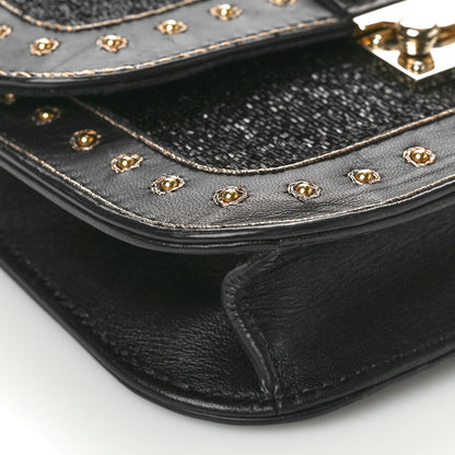 Valentino Garavani Vitello Embellished Mini Glam Lock Flap Black 8 of 9