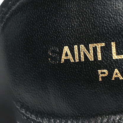 Saint Laurent Crepe Satin Clara 110 Ankle Strap Sandals 38 Black 8 of 9