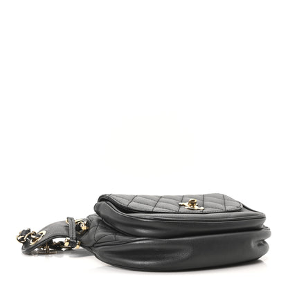 Chanel Metallic Calfskin Flap Chain Waist Bag Ruthenium 4 of 10