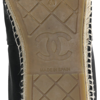 Chanel Velvet Logo Espadrilles 41 Black 6 of 8