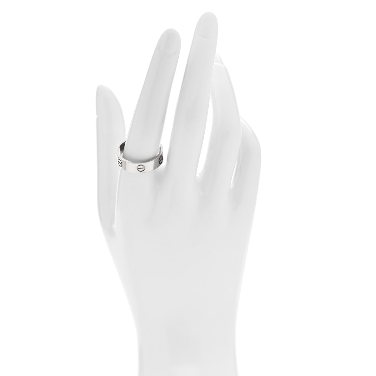 Cartier 18K White Gold 5.5mm LOVE Ring 61 9.75 2 of 5