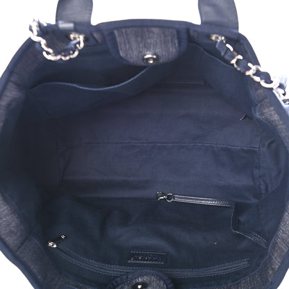 Chanel Denim Medium Deauville Tote Dark Blue 5 of 9