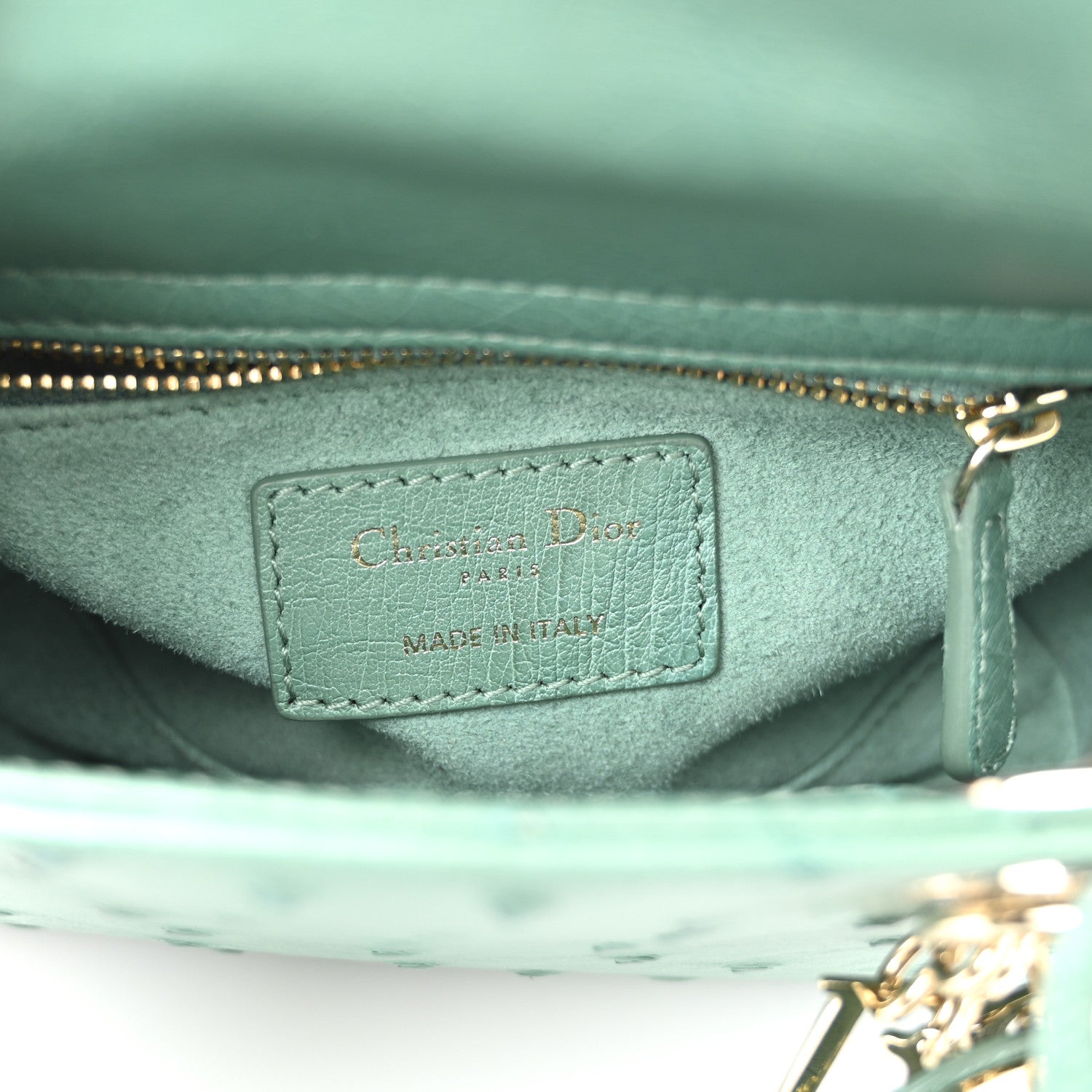 Christian Dior Ostrich Mini Lady Dior Green 1850247 – FASHIONPHILE