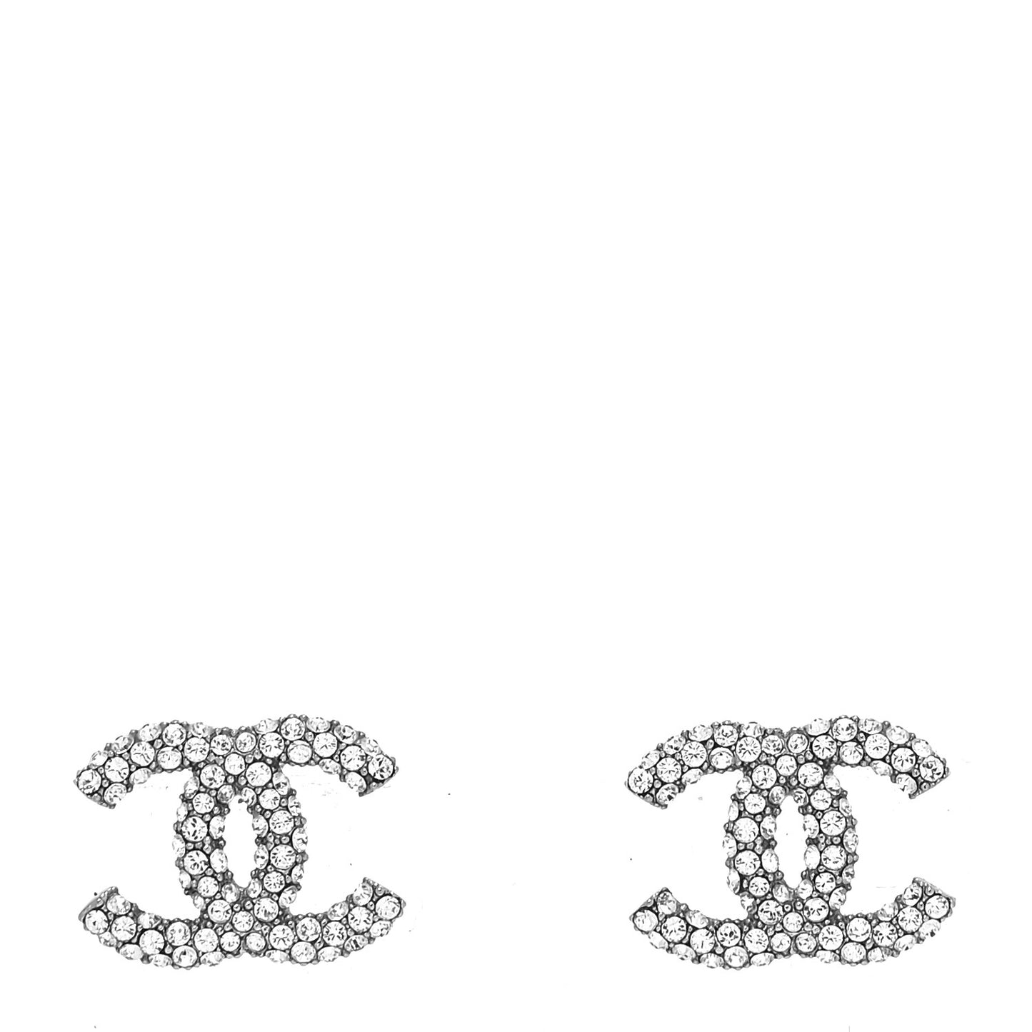 Crystal CC Treasure Chest Earrings Silver