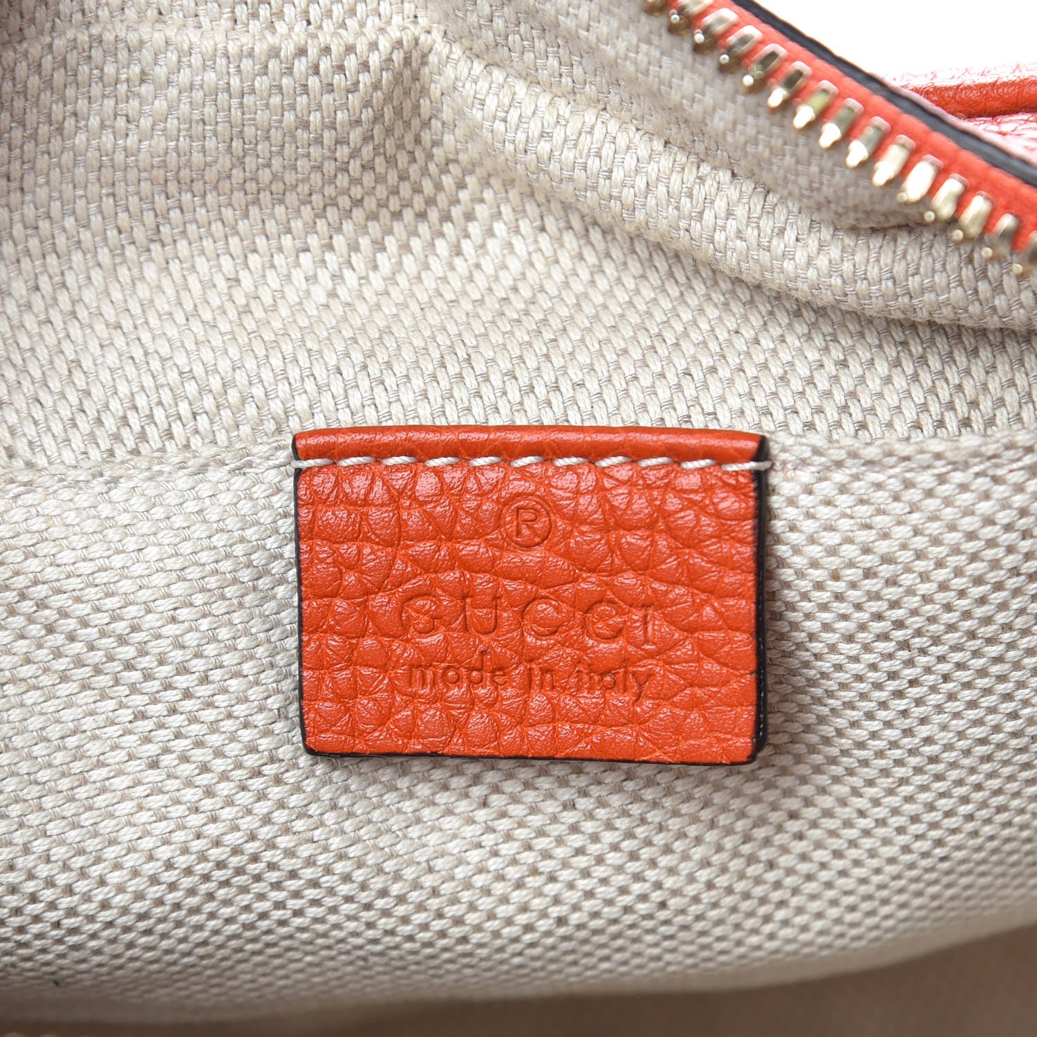 Gucci Pebbled Calfskin Small Soho Disco Bag Sun Orange 6 of 10