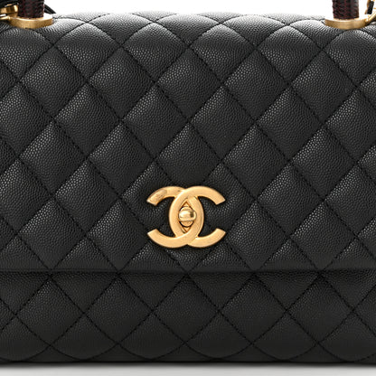 Chanel Caviar Lizard Embossed Quilted Small Coco Handle Flap Black 8 of 11