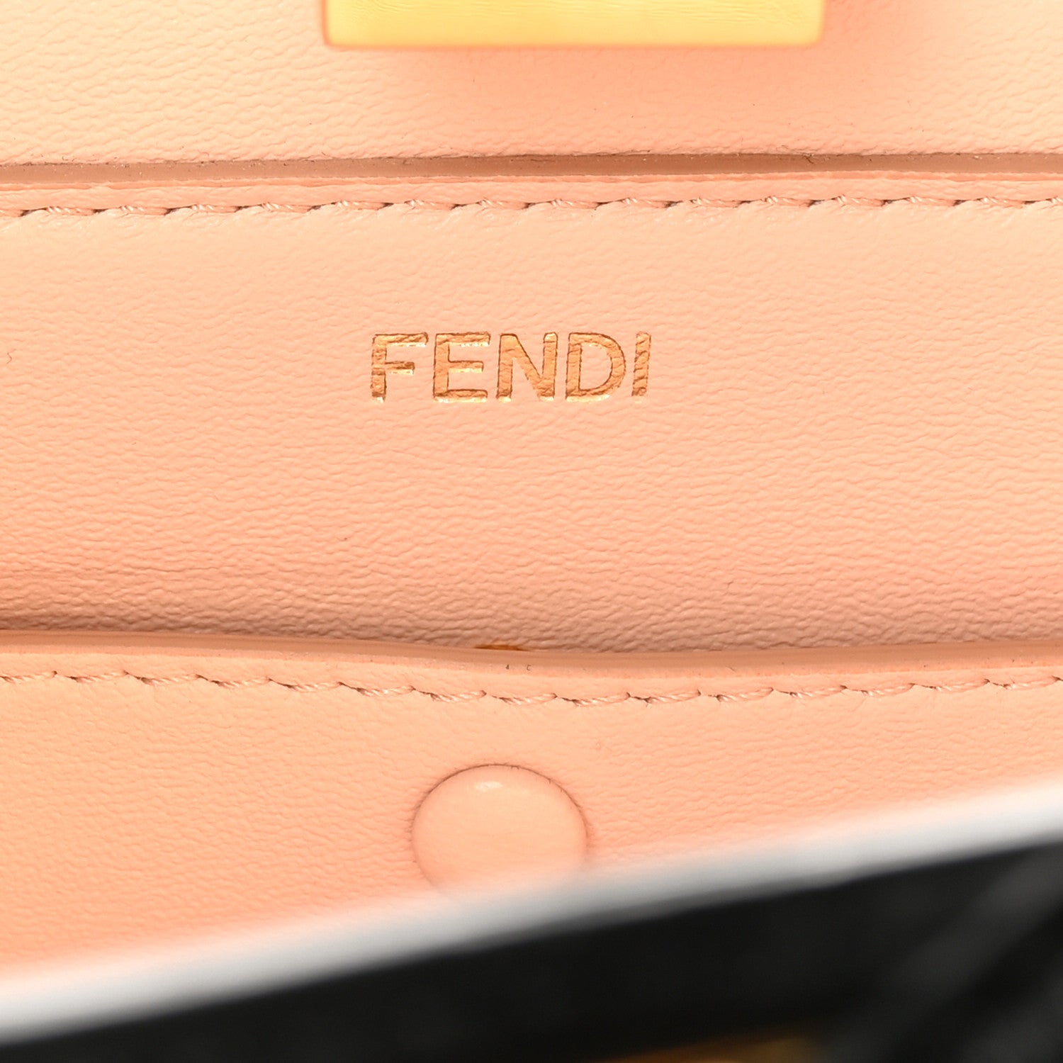 Fendi Vitello King Luxor Shiny Nappa Medium Peekaboo I SEE U East West Satchel Black Light Rose 6 of 9