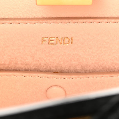 Fendi Vitello King Luxor Shiny Nappa Medium Peekaboo I SEE U East West Satchel Black Light Rose 6 of 9