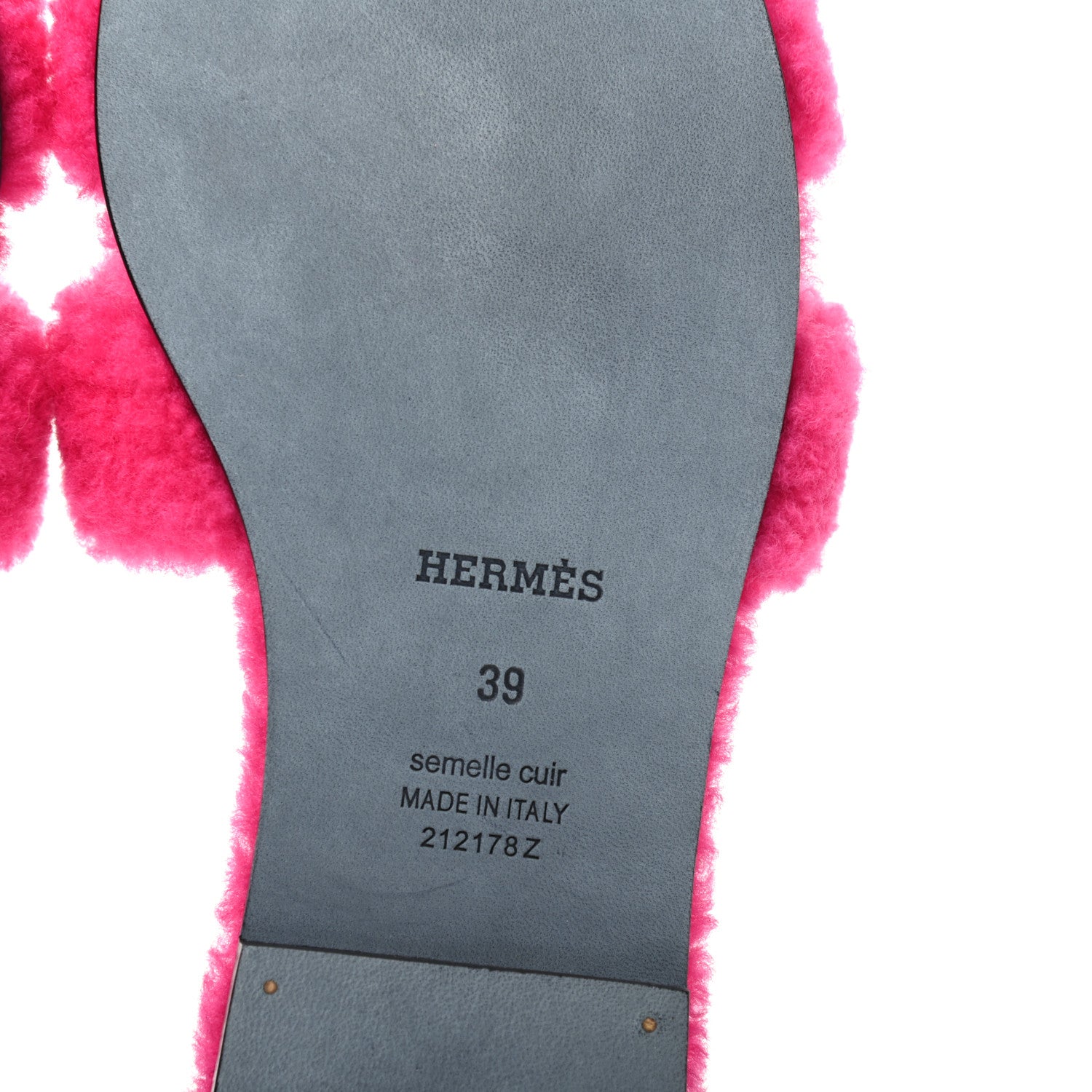 Hermes Woolskin Oran Sandals 39 Rose Fuchsia 7 of 8