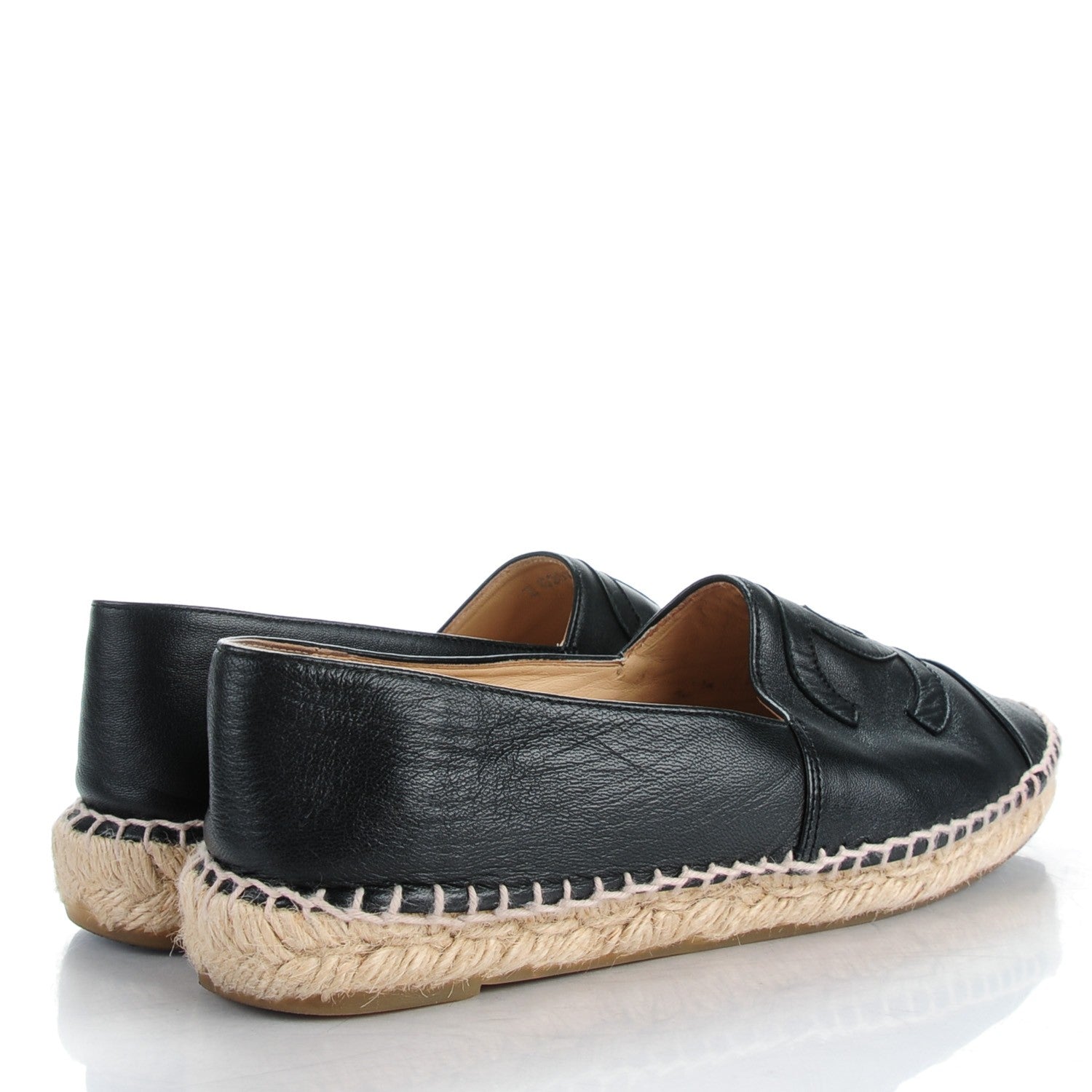 Chanel Lambskin CC Espadrilles 38 Black 3 of 10