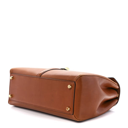 Celine Satinated Calfskin Medium 16 Top Handle Bag Tan 9 of 12