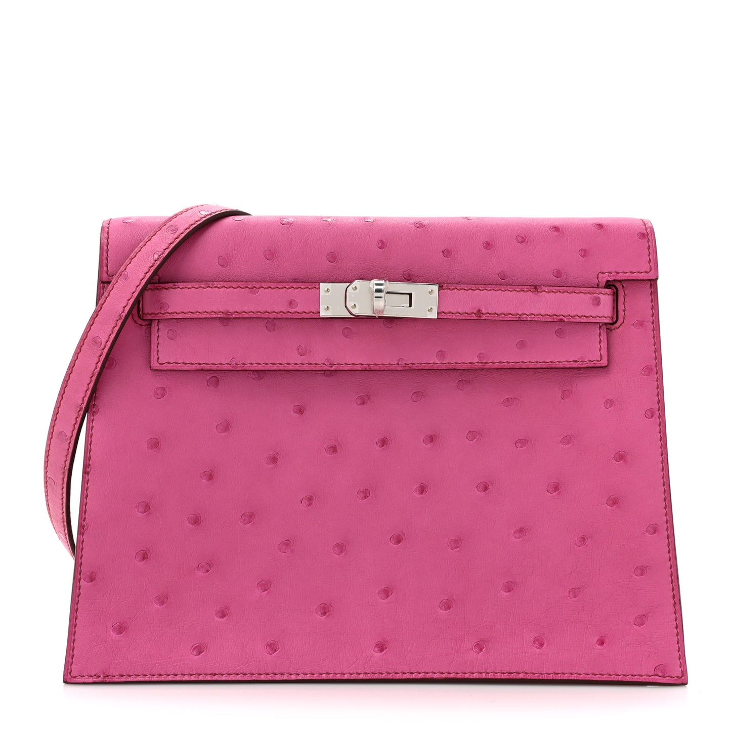 Ostrich Kelly Danse II Belt Bag Rose Tyrien