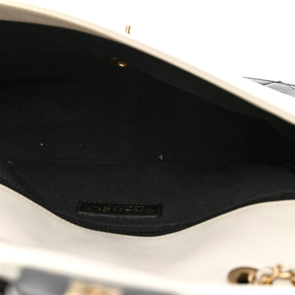Chanel Calfskin Quilted Medium Graphic Flap Black White 5 of 10