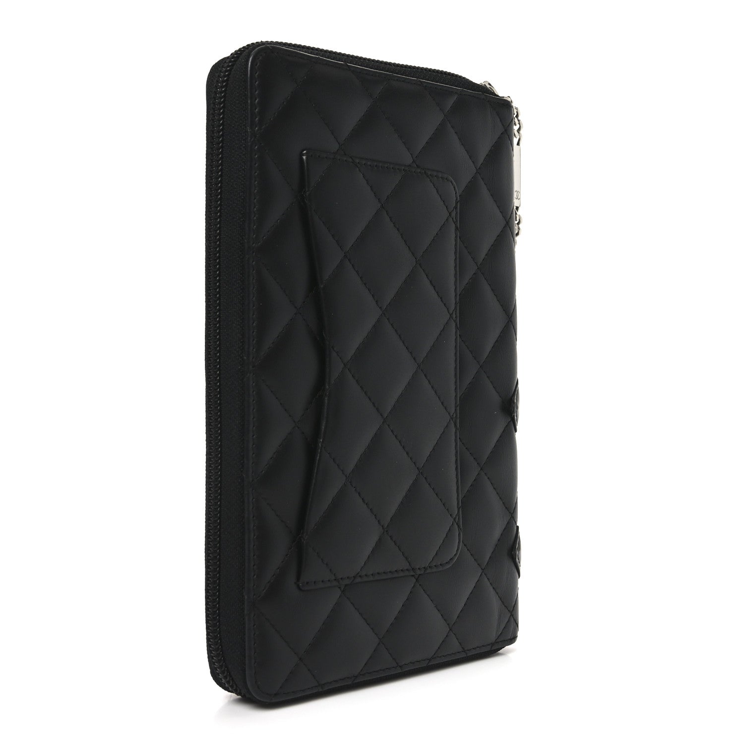 Chanel Calfskin Cambon Zip Around Organizer Wallet Black 3 of 7