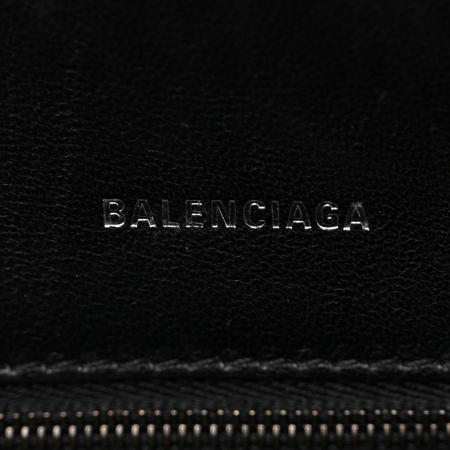 Balenciaga Shiny Calfskin Monochrome Crocodile Embossed Small Hourglass Top Handle Bag Black 6 of 10