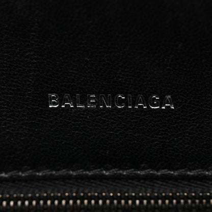 Balenciaga Shiny Calfskin Monochrome Crocodile Embossed Small Hourglass Top Handle Bag Black 6 of 10