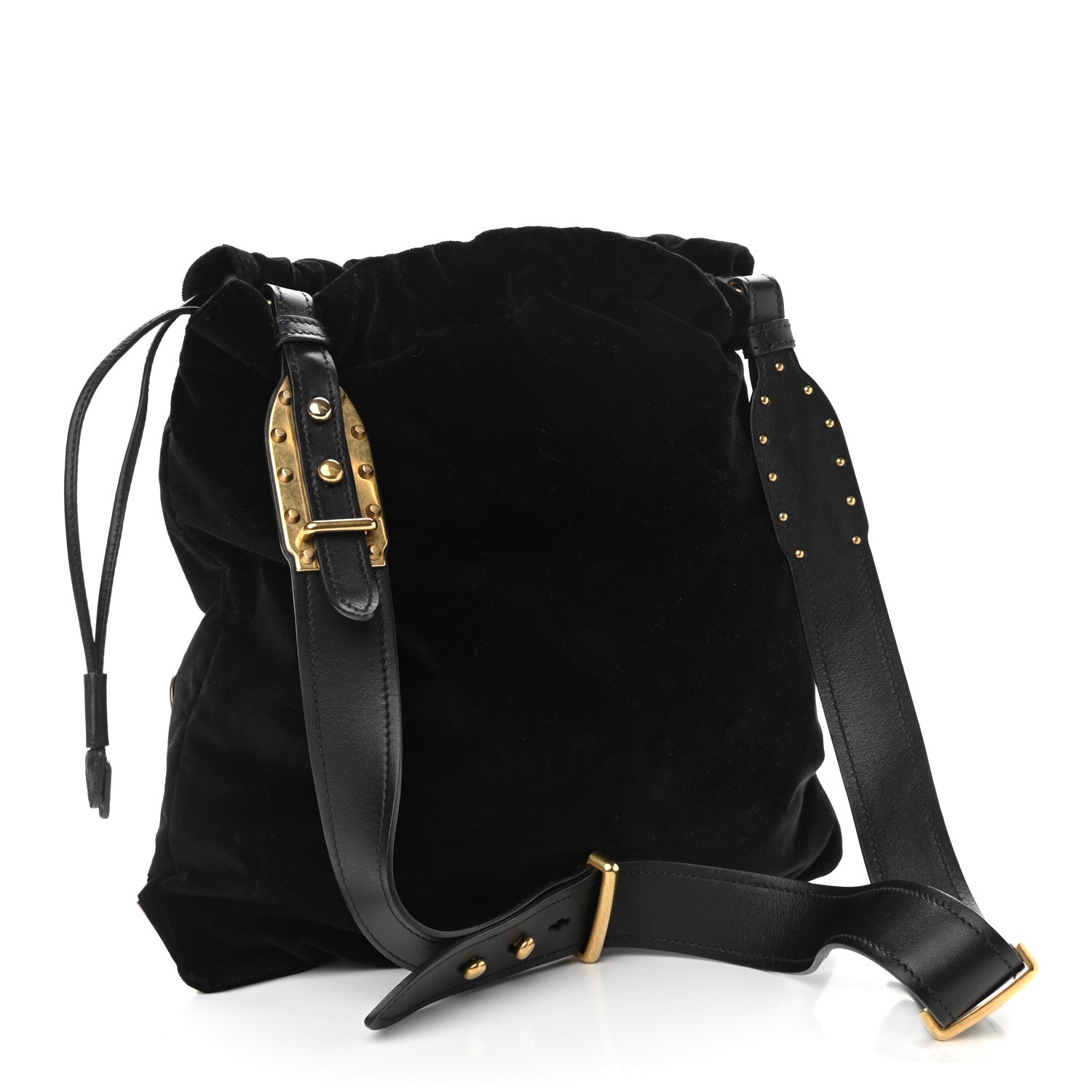 Prada Velvet Astrology Large Drawstring Hobo Bag Black 3 of 11