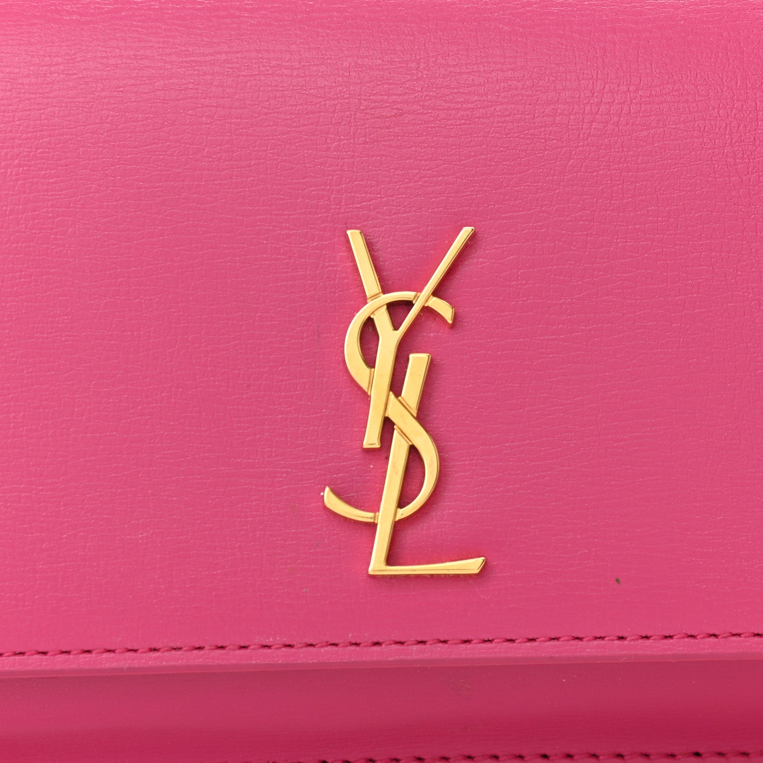 Saint Laurent Smooth Calfskin Monogram Phone Holder Crossbody Fuchsia Couture 7 of 9