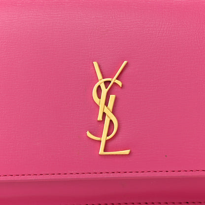 Saint Laurent Smooth Calfskin Monogram Phone Holder Crossbody Fuchsia Couture 7 of 9