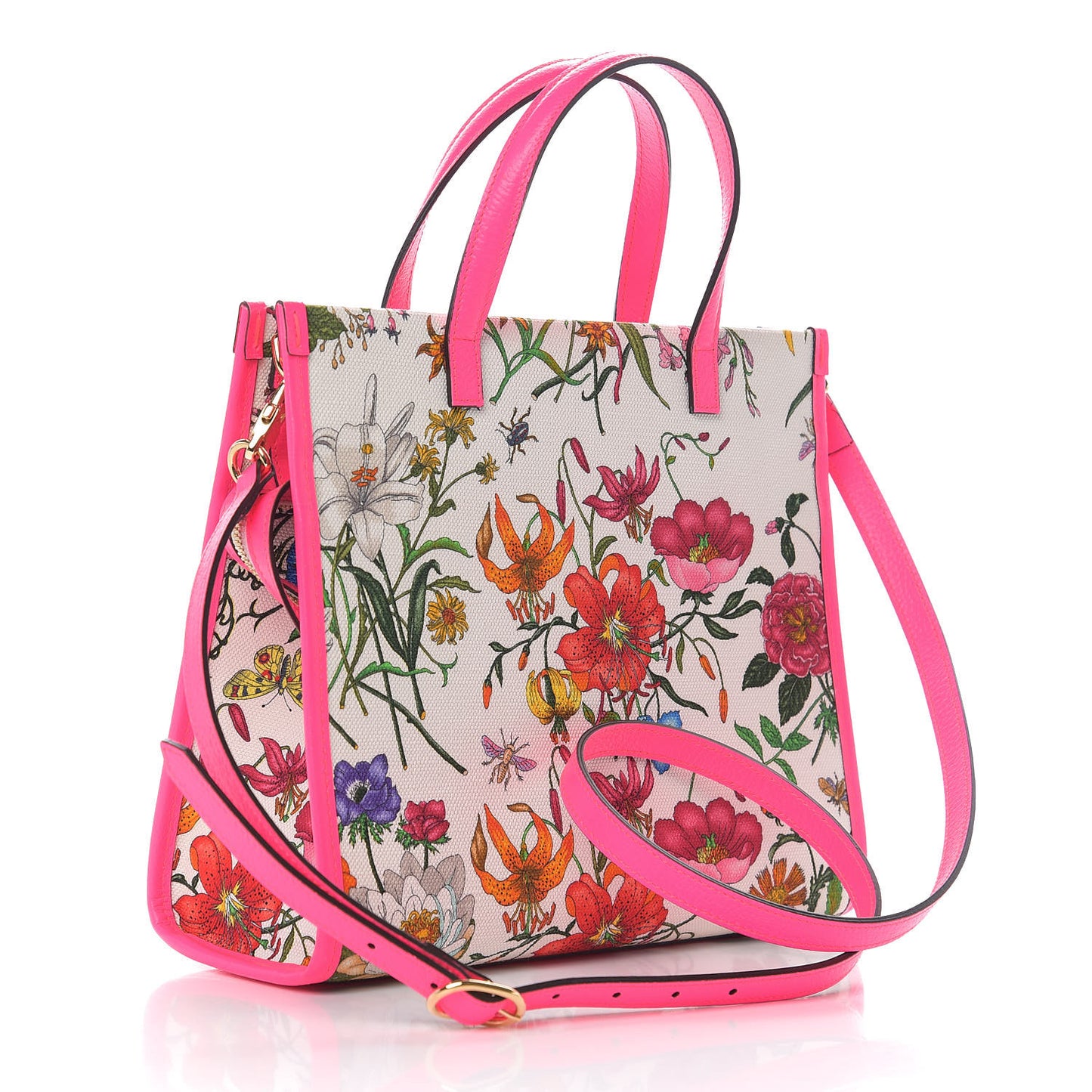 Canvas Medium Flora Tote Fuchsia