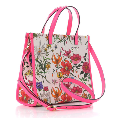 Gucci Canvas Medium Flora Tote Fuchsia 2 of 9