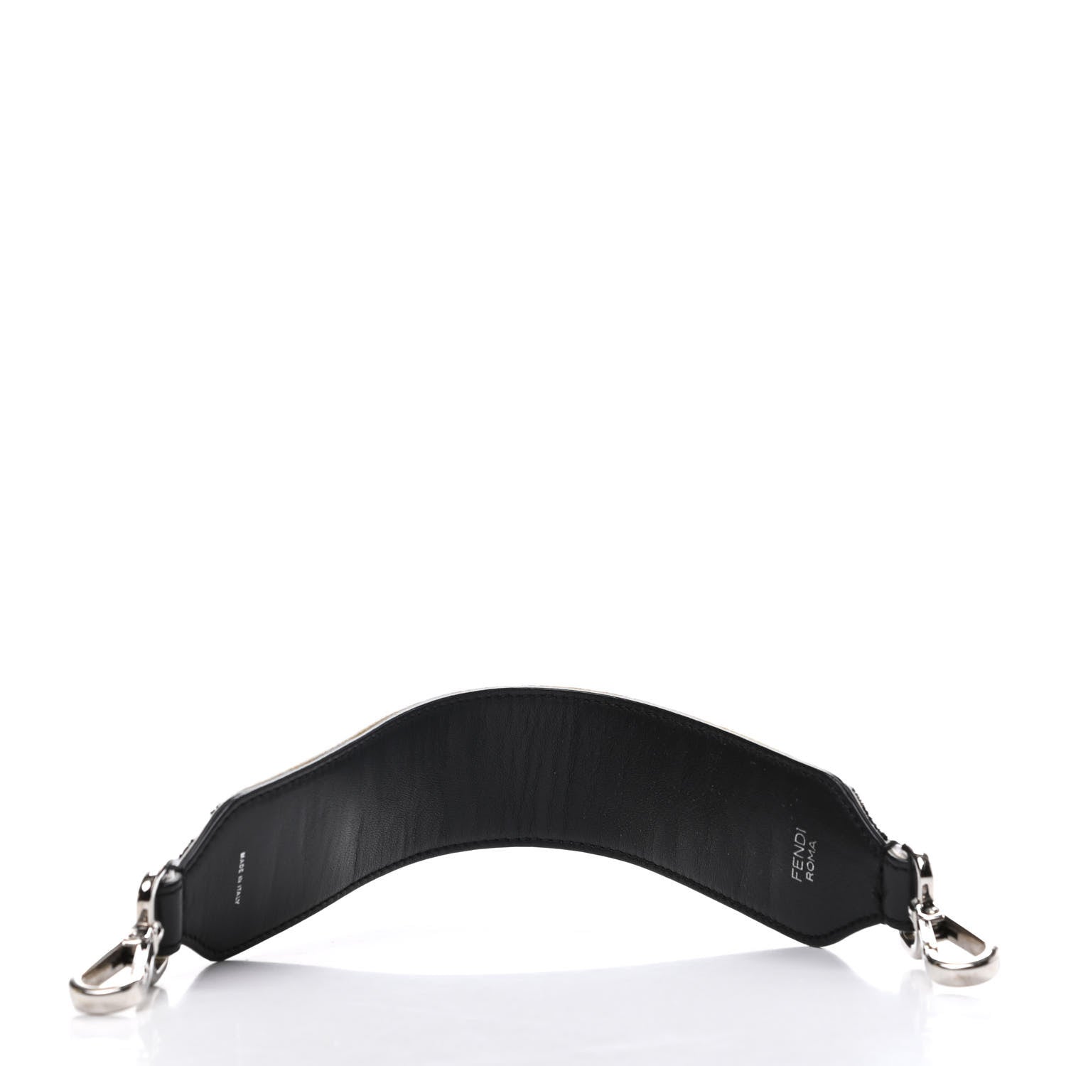 Fendi Velvet Tapestry Calfskin FF Reloaded Mini Strap You White Black 2 of 4