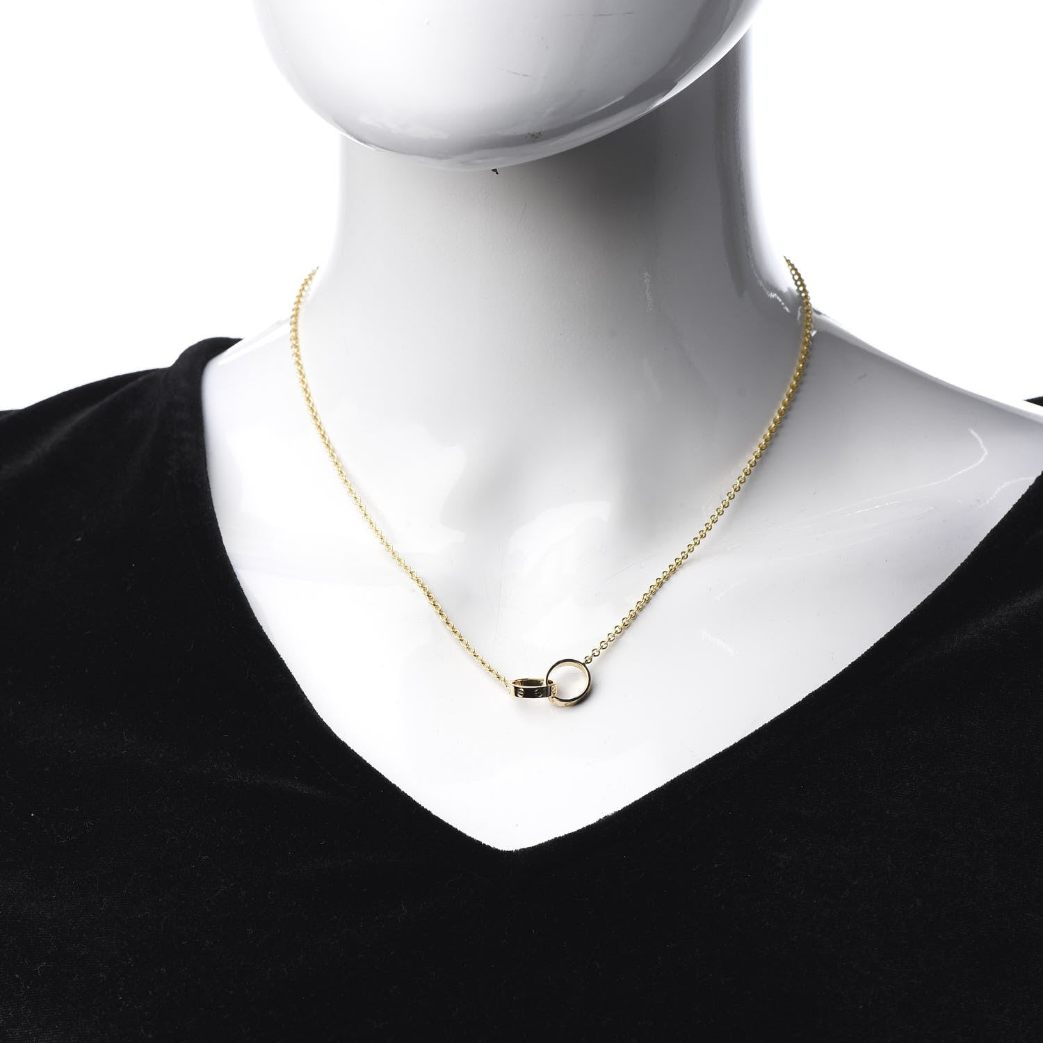 Cartier 18K Yellow Gold Interlocking LOVE Necklace 2 of 9