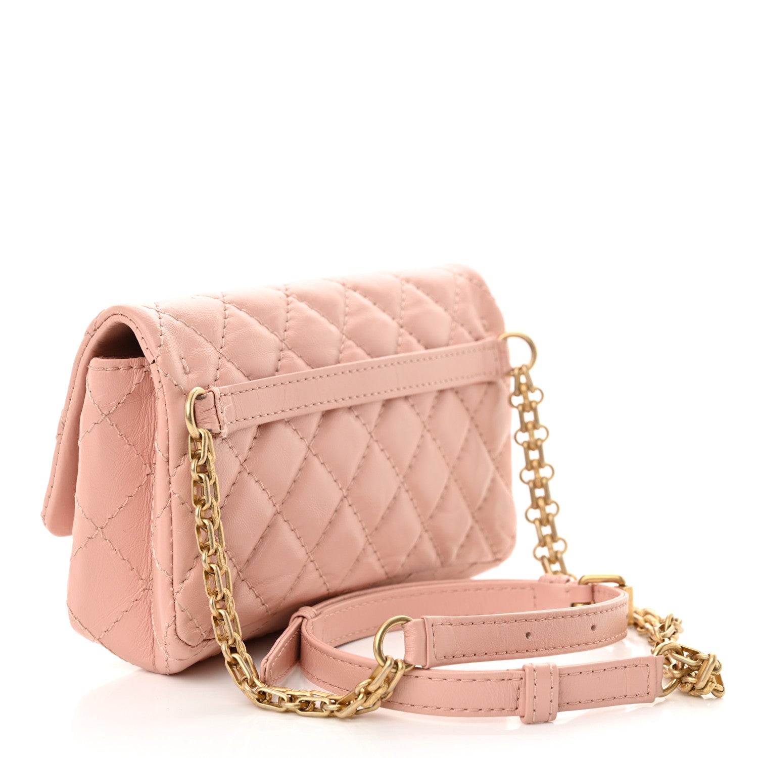 Chanel Aged Calfskin Quilted 2.55 Reissue Flap Belt Bag Pink 3 of 11