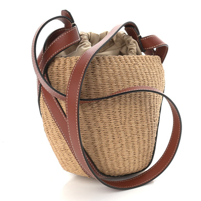 Chloe Raffia Calfskin Small Basket Sepia Brown 3 of 10