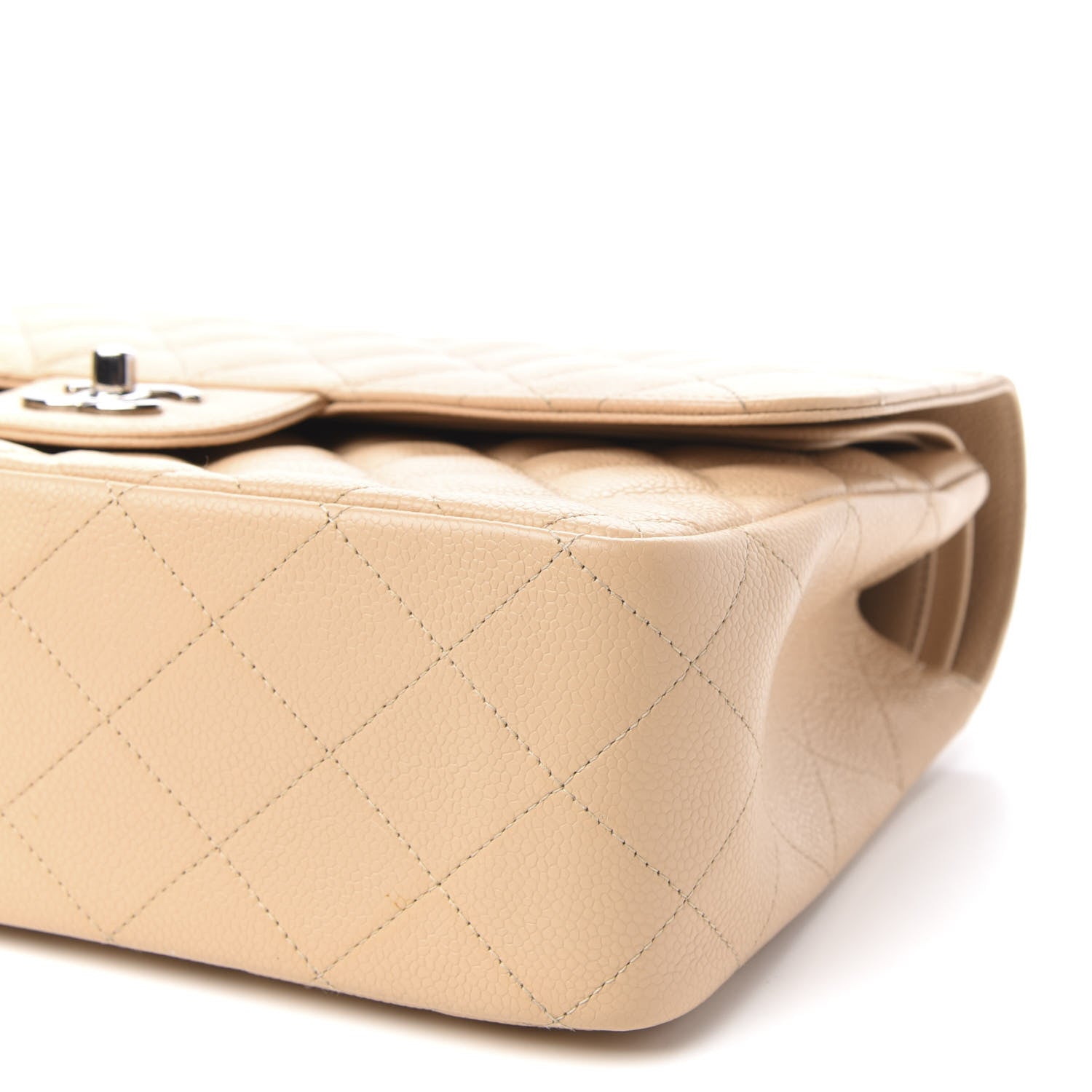 Chanel Caviar Quilted Jumbo Double Flap Beige 7 of 11