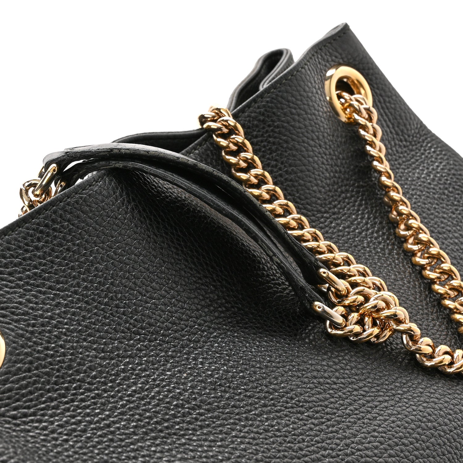 Gucci Pebbled Calfskin Medium Soho Chain Shoulder Bag Black 14 of 14