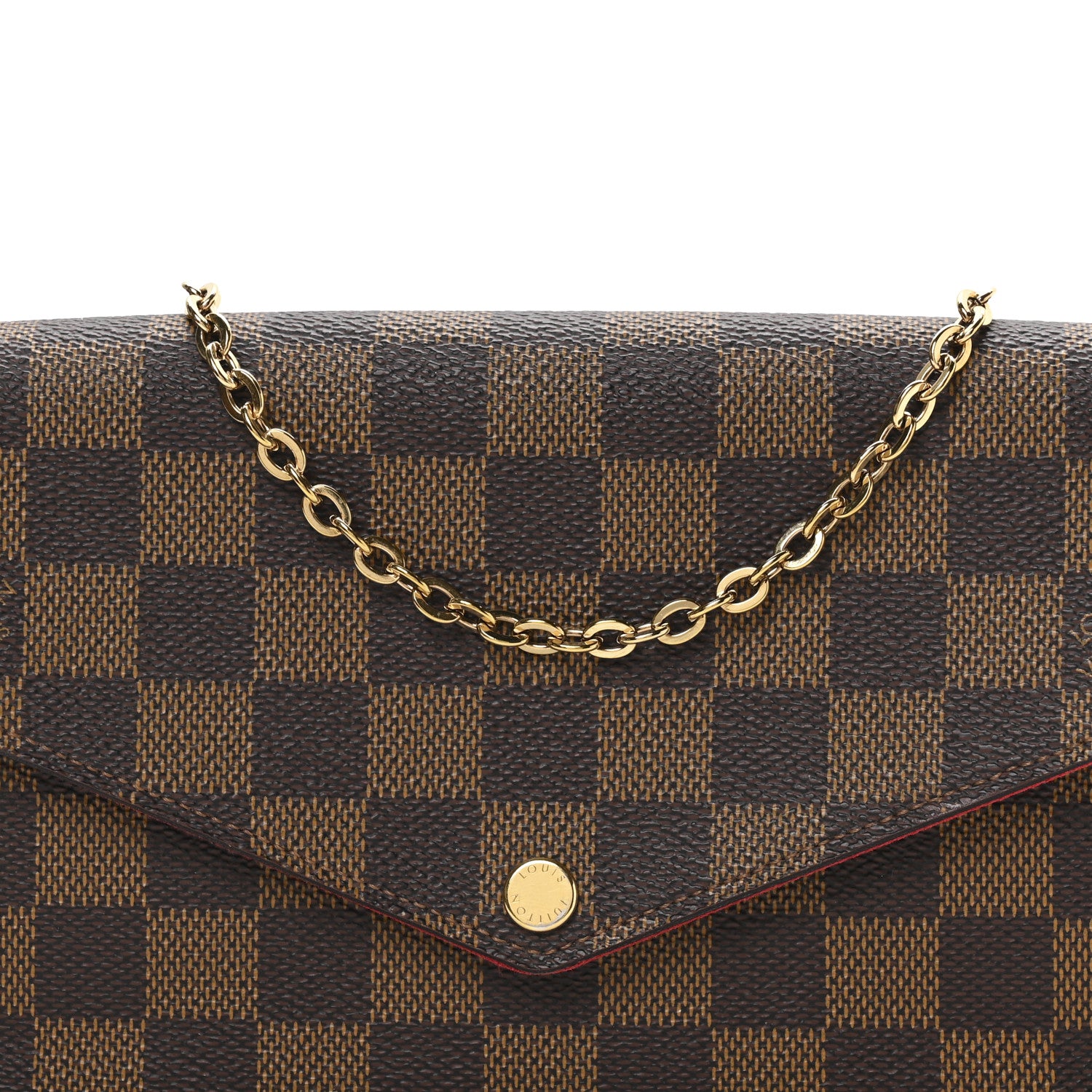 Louis Vuitton Damier Ebene Pochette Felicie Chain Wallet 10 of 12