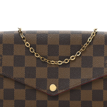 Louis Vuitton Damier Ebene Pochette Felicie Chain Wallet 10 of 12