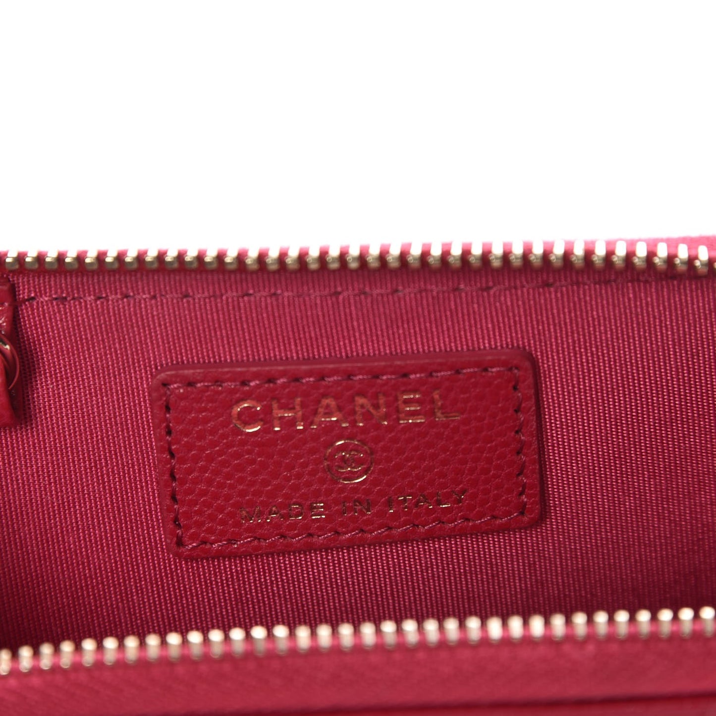 Caviar Camellia Embossed Key Holder Case Fuchsia