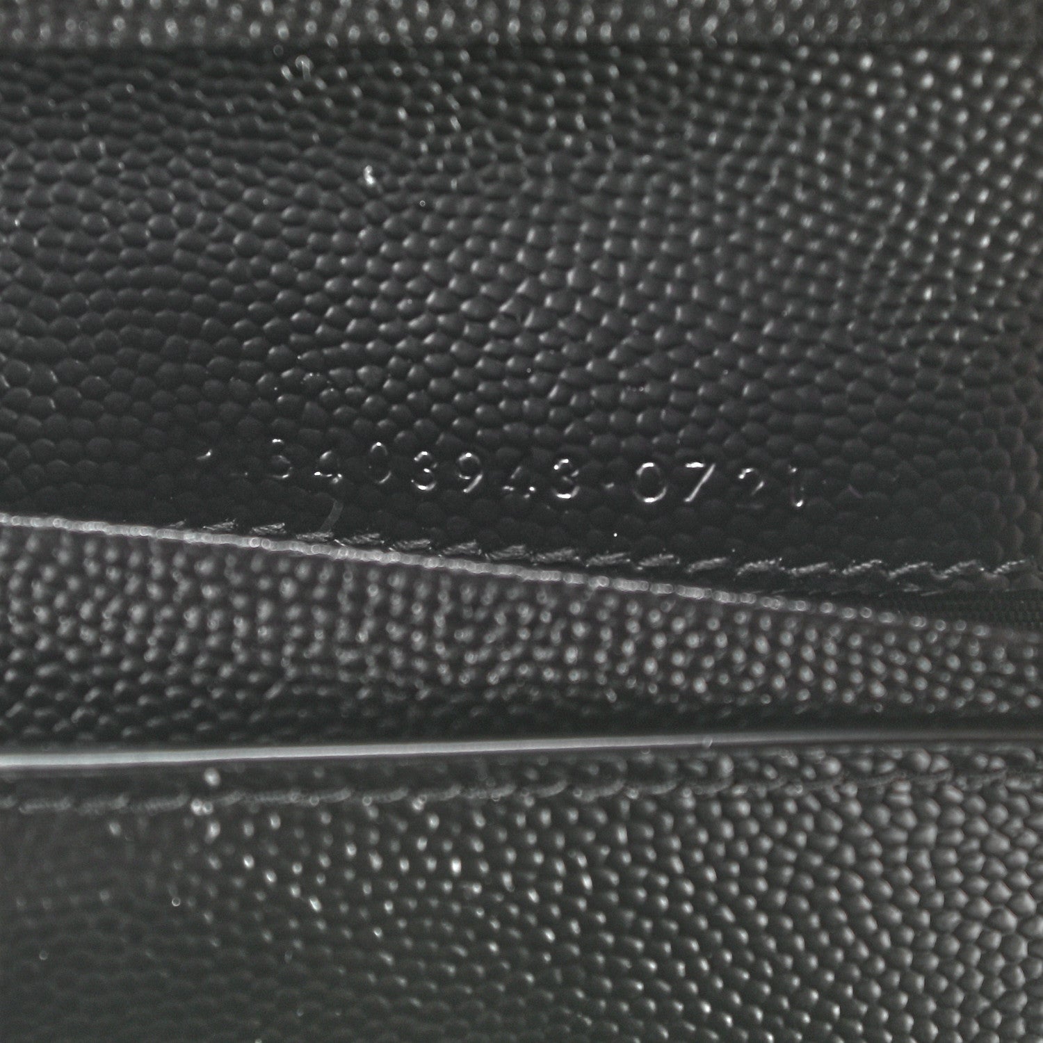 Saint Laurent Grain De Poudre Matelasse Chevron Monogram Compact Tri Fold Wallet Black 7 of 7
