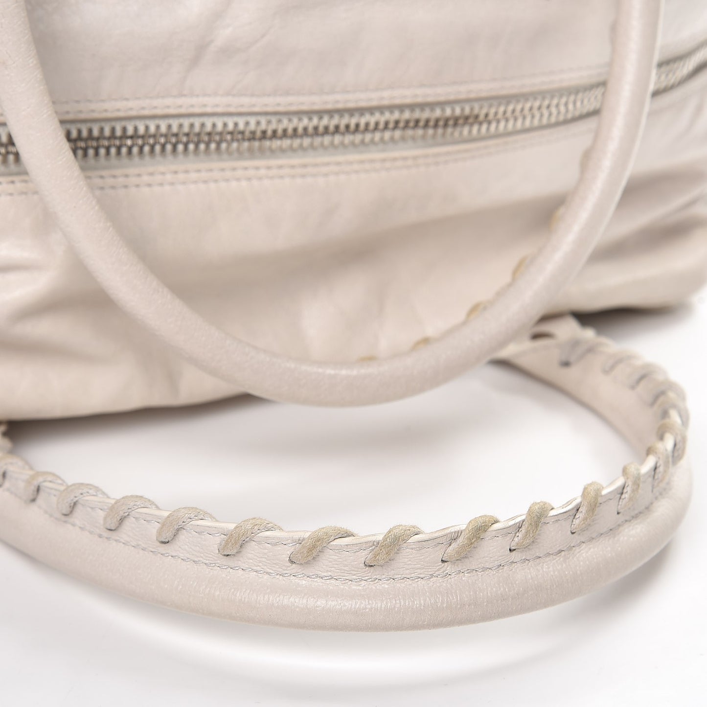 Chevre Quilted Matelasse MM White