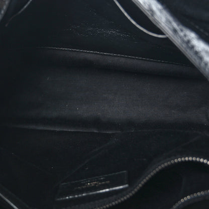 Saint Laurent Crinkled Calfskin Matelasse Monogram Medium Niki Chain Satchel Black 5 of 9