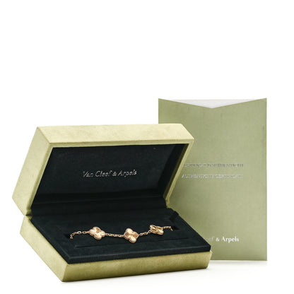 Van Cleef & Arpels 18K Yellow Gold 5 Motifs Guilloche Vintage Alhambra Bracelet 5 of 5