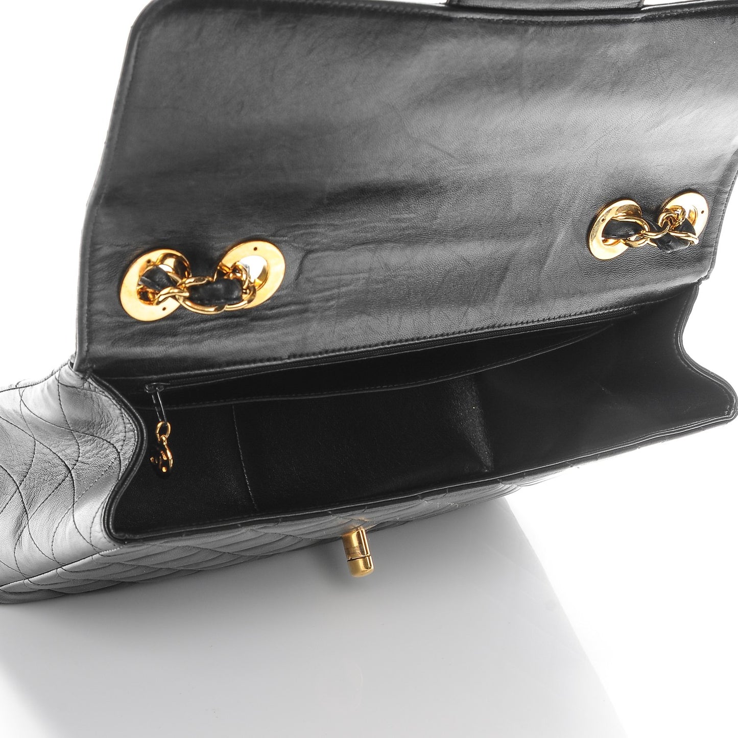Lambskin Quilted Jumbo Flap Black