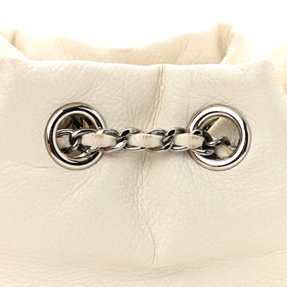 Chanel Aged Calfskin Quilted Small Gabrielle Bucket White Black 12 of 13