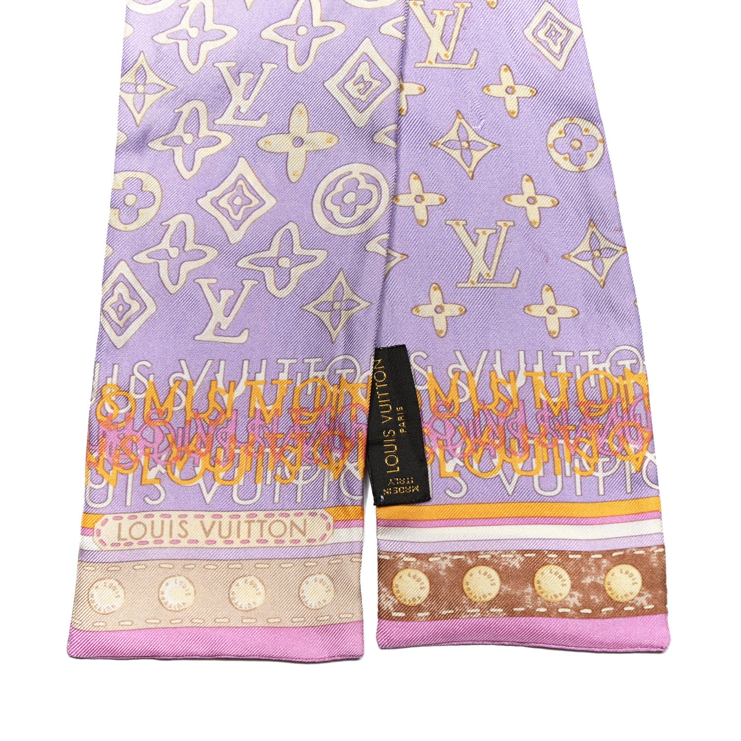 Louis Vuitton Silk Monogram Map Bandeau Lilac 2 of 3