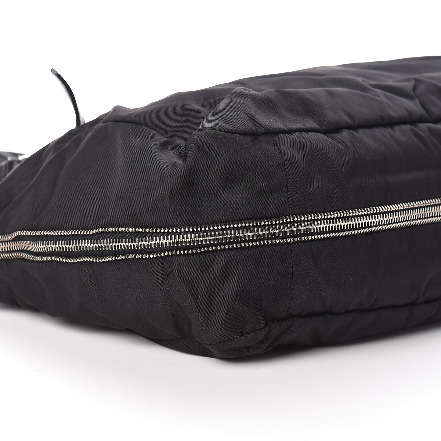 Tessuto Nylon Zip Around Shoulder Bag Black