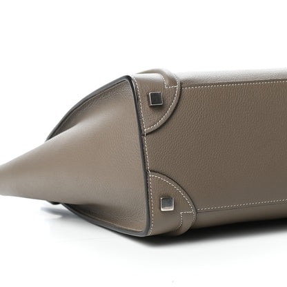 Celine Drummed Calfskin Micro Luggage Souris 7 of 9