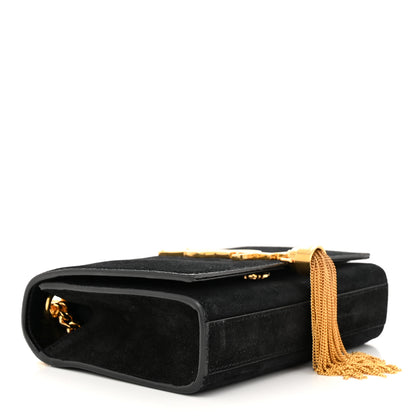 Saint Laurent Suede Small Classic Monogram Kate Tassel Satchel Black 4 of 10