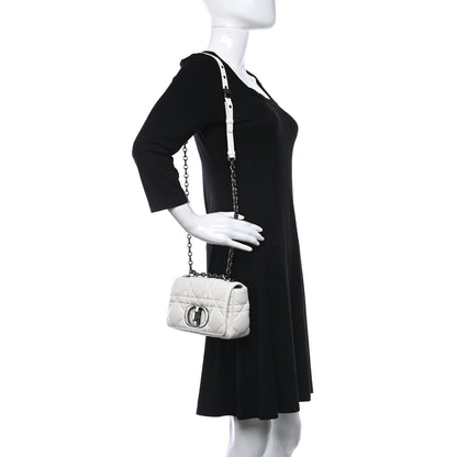 Christian Dior Lambskin Macrocannage Small Dior Caro Bag Ivory 3 of 9