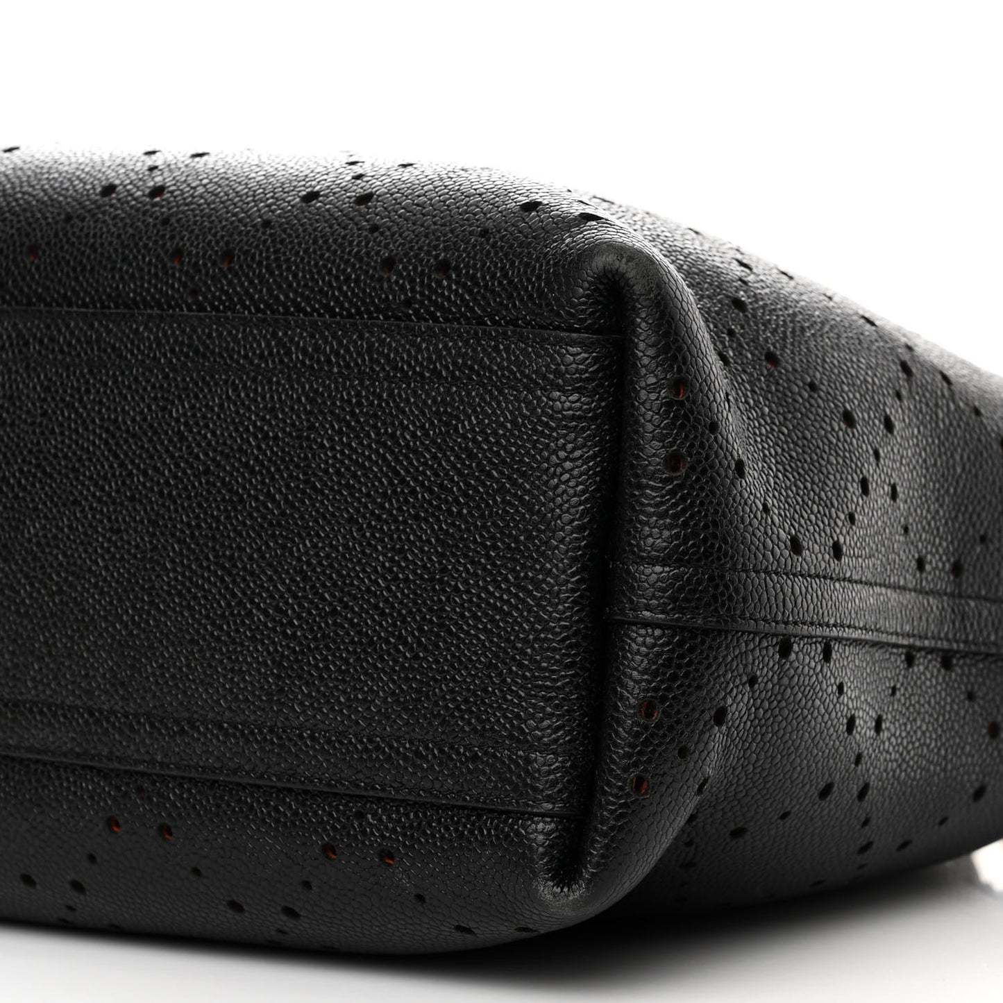Caviar Perforated Drawstring CC Bag Black Orange