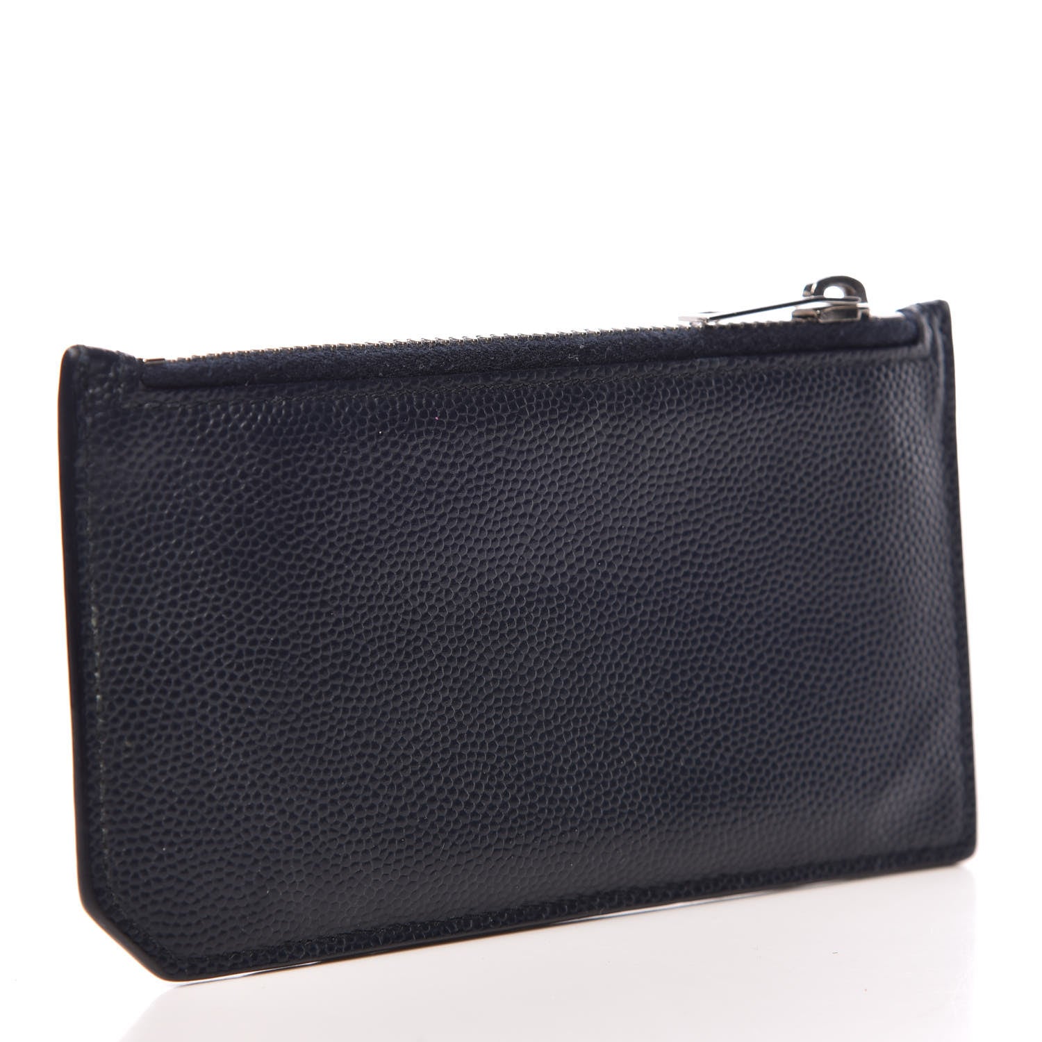Saint Laurent Grained Calfskin 5 Fragments Zip Pouch Card Holder Deep Marine 3 of 10